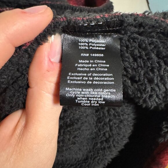 Voyager Mens Red Plaid Fleece-Lined Button-Up Shirt Jacket Size M - Picture 9 of 11